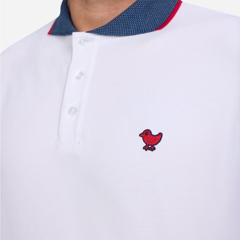 Men’s Bad Birdie Golf Red White & Bad Polo Shirt Large MSRP $84 - Picture 6 of 7